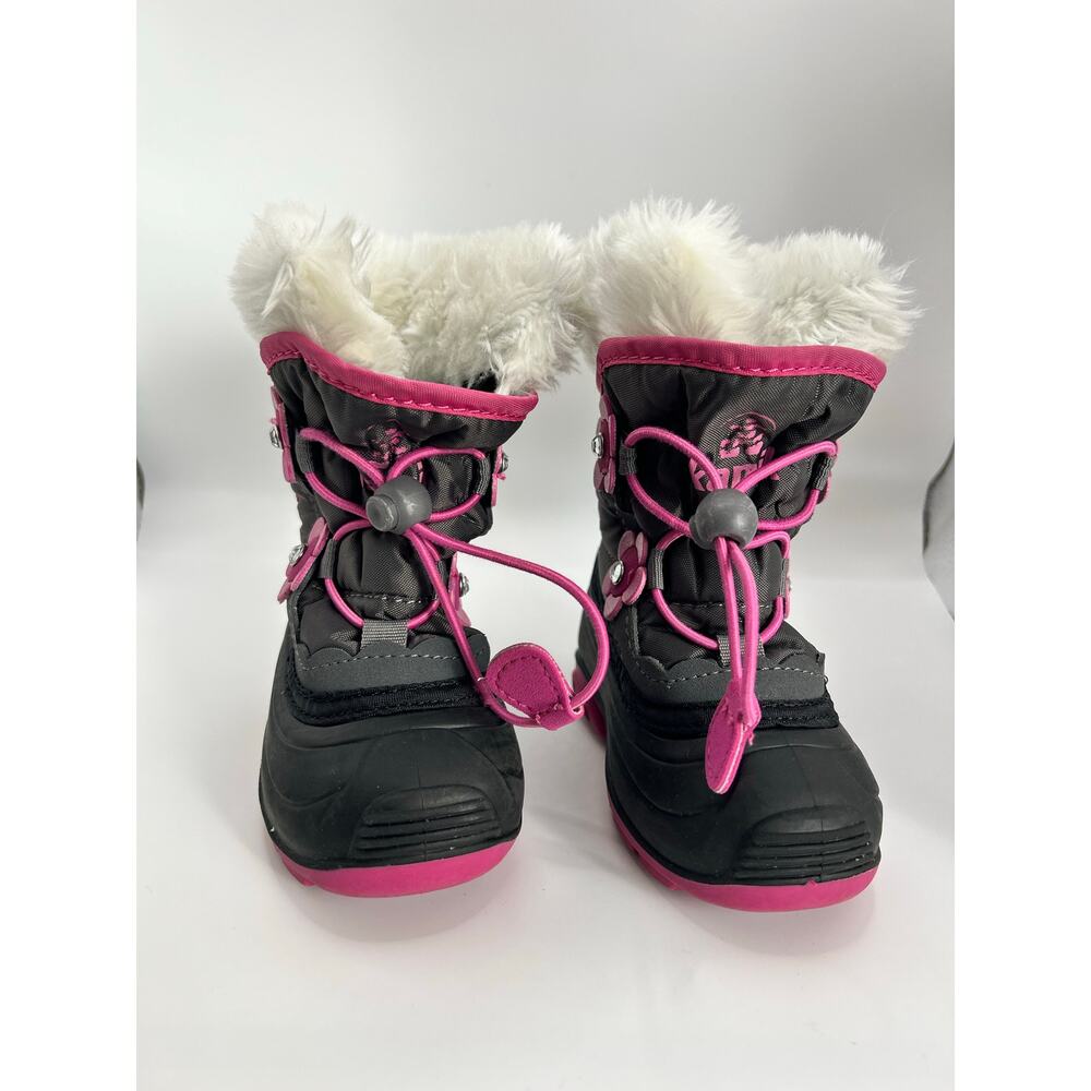 Kamik Pink Blossom Floral Fur Snow Toddler Girl Waterproof Lightweight Size 5C - Picture 1 of 5